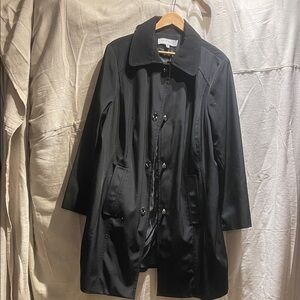 Anne Klein Black Double-Breasted Coat